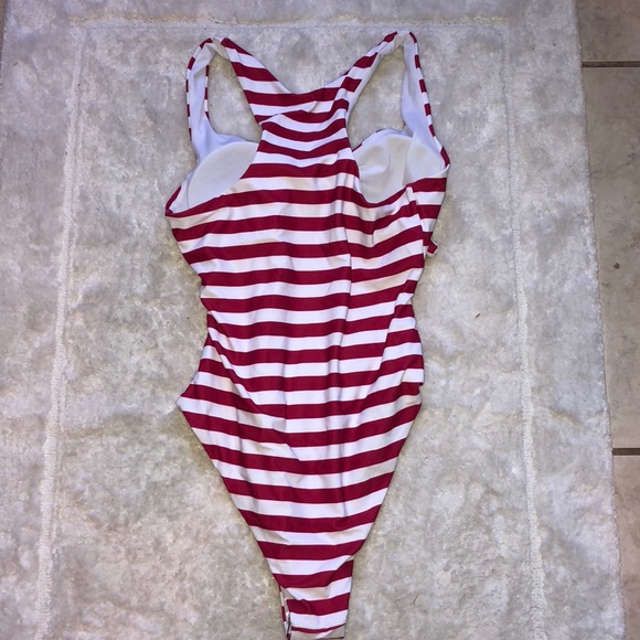 NWT  red white striped one piece - Picture 2 of 2